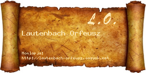 Lautenbach Orfeusz névjegykártya